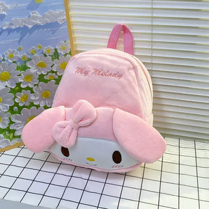 Sanrio Plush Bag Korean Version Cute and Versatile Plush Large Capacity Girl Heart Backpack Cartoon Leisure Student Backpack