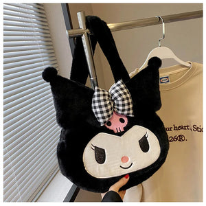 Kawaii Sanrio Plush Handbag Cinnamoroll Kuromi my Melody Women Tote Bagpack Shoulder Bag Fashion Female Messenger Bags Xmas Gift