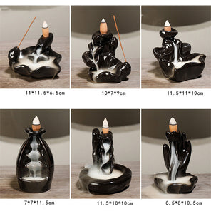 Creative Home Decor Backflow Stick Incense Burner Ceramic Censer Home Decoration Use In Home Teahouse Zen Yoga Decor -No Incense