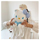 Kawaii Sanrio Hello Kitty Plush Backpack Stuffed Animal Doll Toy Women Plushie Bag Cartoon Cute Girl Shoulder Bag Birthday Gifts