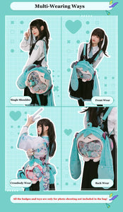 Kawaii Anime Hatsune Miku Cosplay Plush Backpack Ita Bag Women Bag Shool Student Men Velvet Shoulder Bag Girl Gift