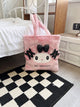 Sanrio Cute Lolita Kuromi My Melody Handbag Plush Bag Lovely Janpaese Style Shoulder Bag For Girl Student Black High-capacity