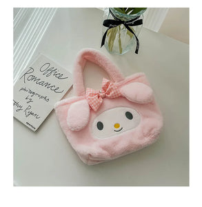 Sanrio Cinnamoroll Cute Plush Fashion Handbag 2023 New Cartoon Multicolor Furry Small Shoulder Bag Messenger Bag Backpack Wallet