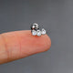 Stainless Steel Piercing Ear Helix Rook Tragus Snug Lobe Flat Earring for Women Zircon Piercing Drop Earring Matching Jewelry