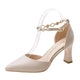Fashion Women's Shoes Women's Sandals Summer 2024 Pointed Thick Heels Heeled Ssandal Single Buckle Strap Women Sandal Sandalias