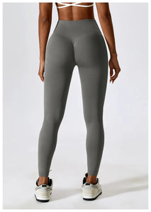 Scrunch Butt Gym Leggings Women Clothing  V Cross High Waist Yoga Pants Seamless Sports Leggings Femme Push Up Yoga Leggings