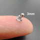 Stainless Steel Piercing Ear Helix Rook Tragus Snug Lobe Flat Earring for Women Zircon Piercing Drop Earring Matching Jewelry