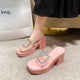 Women Platform Wedges Ssandals High Heels Shoes 2024 New Summer Flip Flops Beach Sandals Femme Designer New Dress Crystal Slides