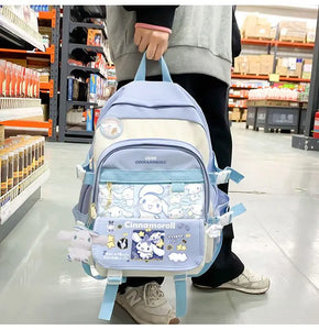 Anime Sanrio Plush Toy Cinnamoroll Backpack Children Girl Boy Black Blue Schoolbag Kawaii Student School Bag Computer Large Gift