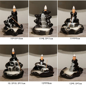 Creative Home Decor Backflow Stick Incense Burner Ceramic Censer Home Decoration Use In Home Teahouse Zen Yoga Decor -No Incense