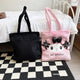 Sanrio Cute Lolita Kuromi My Melody Handbag Plush Bag Lovely Janpaese Style Shoulder Bag For Girl Student Black High-capacity