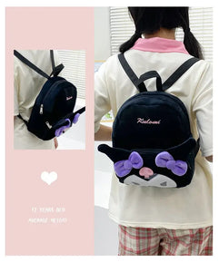 Sanrio Plush Bag Korean Version Cute and Versatile Plush Large Capacity Girl Heart Backpack Cartoon Leisure Student Backpack
