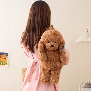ZU Kawaii Plush Backpacks Stuffed Animal Teddy Dog Poodle Bear Bags Cute Children Teenager Gifts Soft School Backpack