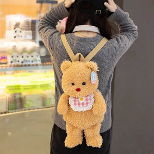 ZU Kawaii Plush Backpacks Stuffed Animal Teddy Dog Poodle Bear Bags Cute Children Teenager Gifts Soft School Backpack