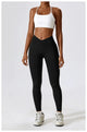 Scrunch Butt Gym Leggings Women Clothing  V Cross High Waist Yoga Pants Seamless Sports Leggings Femme Push Up Yoga Leggings