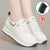 Spring Autumn Fashion Chunky Causal Women Mother Shoes Walking Comfortable Soft Leather Running  Non-slip Soft Leather Sneakers