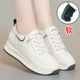 Spring Autumn Fashion Chunky Causal Women Mother Shoes Walking Comfortable Soft Leather Running  Non-slip Soft Leather Sneakers
