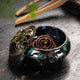 Incense Burner with Lid Hollow Top Censer Holder Heat Resistance Incense Tower Ice Crack Pattern Peaceful Mind Censer Burner