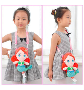 Mermaid Princess Shoulder Bags Little Girls Cute Coin Purses Children Mermaid Plush Toy Crossbody Bag