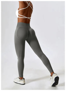 Scrunch Butt Gym Leggings Women Clothing  V Cross High Waist Yoga Pants Seamless Sports Leggings Femme Push Up Yoga Leggings