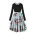 French printed dress, long sleeved skirt
