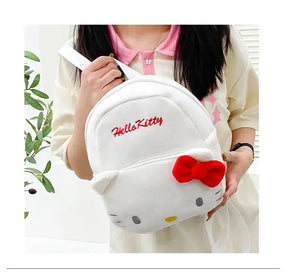 Sanrio Plush Bag Korean Version Cute and Versatile Plush Large Capacity Girl Heart Backpack Cartoon Leisure Student Backpack