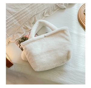 Sanrio Cinnamoroll Cute Plush Fashion Handbag 2023 New Cartoon Multicolor Furry Small Shoulder Bag Messenger Bag Backpack Wallet