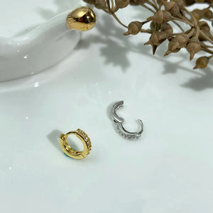 Stainless Steel Piercing Ear Helix Rook Tragus Snug Lobe Flat Earring for Women Zircon Piercing Drop Earring Matching Jewelry