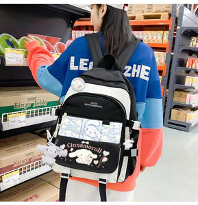 Anime Sanrio Plush Toy Cinnamoroll Backpack Children Girl Boy Black Blue Schoolbag Kawaii Student School Bag Computer Large Gift
