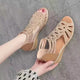 New Roman Sandals for Women 2024 Summer New Soft Sole Outer Wear Women's Wedge Shoes Fashion Casual Designer Shoes for Women