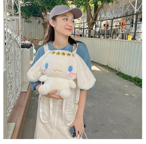 Large Sanrio Plush Backpack Cute Cinnamoroll Plush Doll My Melody Bag Cartoon Kawaii  Kulomi Plush Bag Gifts for Kids Girls