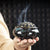 Incense Burner with Lid Hollow Top Censer Holder Heat Resistance Incense Tower Ice Crack Pattern Peaceful Mind Censer Burner