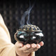 Incense Burner with Lid Hollow Top Censer Holder Heat Resistance Incense Tower Ice Crack Pattern Peaceful Mind Censer Burner