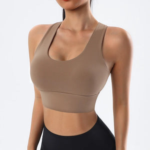 Yoga Bra Woman High Impact Sports Bra Cross Back Gym Workout Running Push Up Bra Crop Top Quick Dry Stretchy Fitness Top