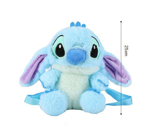 New Disney Cartoon Plush Backpack Kawai Stitch Doll Shoulder Bag Autumn And Winter Style Children'S Schoolbag Kindergarten Gifts