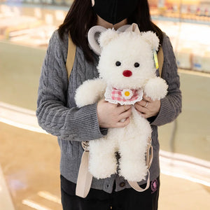 ZU Kawaii Plush Backpacks Stuffed Animal Teddy Dog Poodle Bear Bags Cute Children Teenager Gifts Soft School Backpack