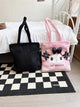 Sanrio Cute Lolita Kuromi My Melody Handbag Plush Bag Lovely Janpaese Style Shoulder Bag For Girl Student Black High-capacity
