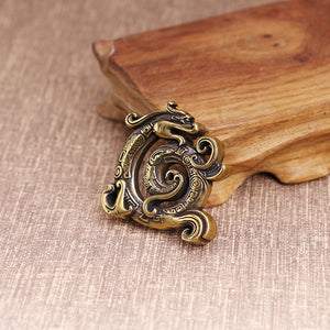 Lucky Feng Shui Copper Chinese Dragon Creative Retro Incense Holder Household Indoor Line Incense Burner Home Decor Craft