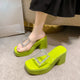 Women Platform Wedges Ssandals High Heels Shoes 2024 New Summer Flip Flops Beach Sandals Femme Designer New Dress Crystal Slides
