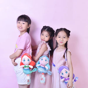 Mermaid Princess Shoulder Bags Little Girls Cute Coin Purses Children Mermaid Plush Toy Crossbody Bag