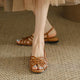 Women's Shoes 2024 High Quality Open Toe Solid Women's Sandals Summer Fashion Beach Sandals Square Heel PU Casual Sandals
