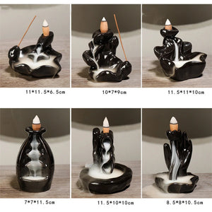 Creative Home Decor Backflow Stick Incense Burner Ceramic Censer Home Decoration Use In Home Teahouse Zen Yoga Decor -No Incense